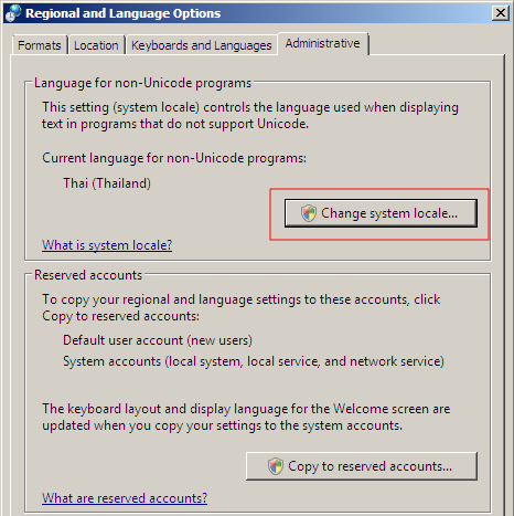 Win2008 Language for non-Unicode